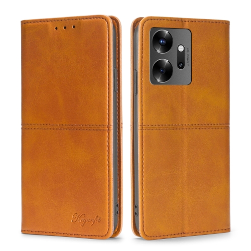 

For Infinix Zero 20 Cow Texture Magnetic Horizontal Flip Leather Phone Case(Light Brown)