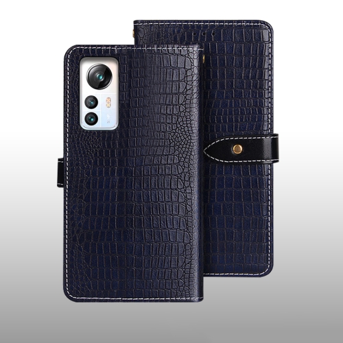 

For Blackview A85 idewei Crocodile Texture Leather Phone Case(Dark Blue)