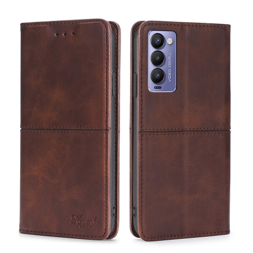 

For Tecno Camon 18 / 18 P Cow Texture Magnetic Horizontal Flip Leather Phone Case(Dark Brown)