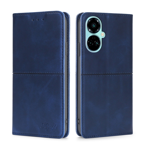 

For Tecno Camon 19 / Camon 19 Pro Cow Texture Magnetic Horizontal Flip Leather Phone Case(Blue)