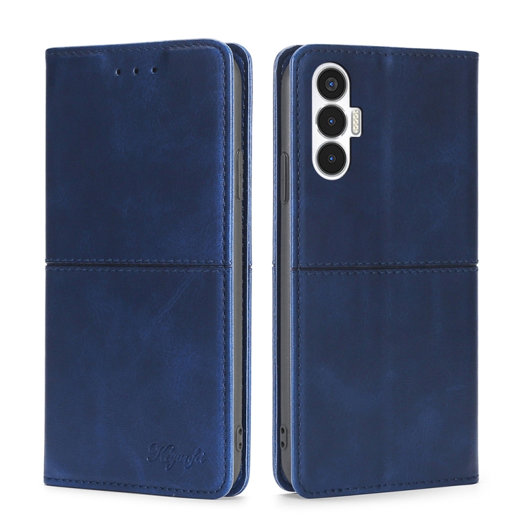 

For Tecno Pova 3 Cow Texture Magnetic Horizontal Flip Leather Phone Case(Black)