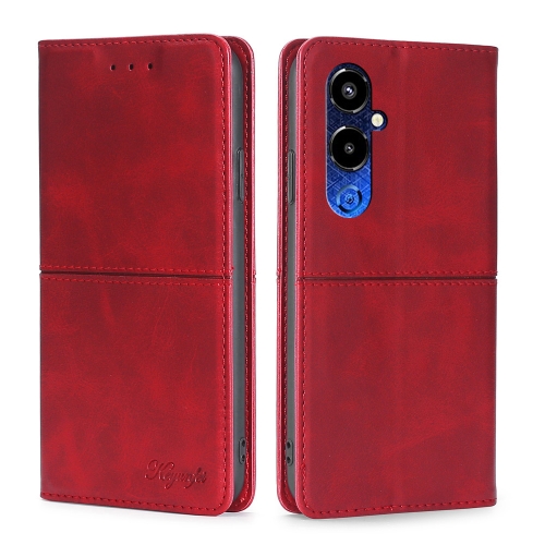 

For Tecno Pova 4 Pro Cow Texture Magnetic Horizontal Flip Leather Phone Case(Red)