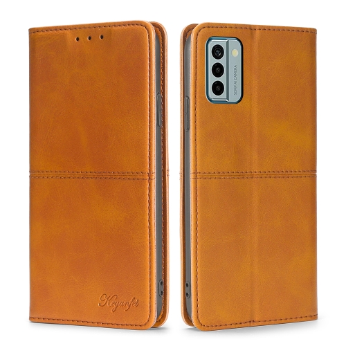 

For Nokia G22 Cow Texture Magnetic Horizontal Flip Leather Phone Case(Light Brown)