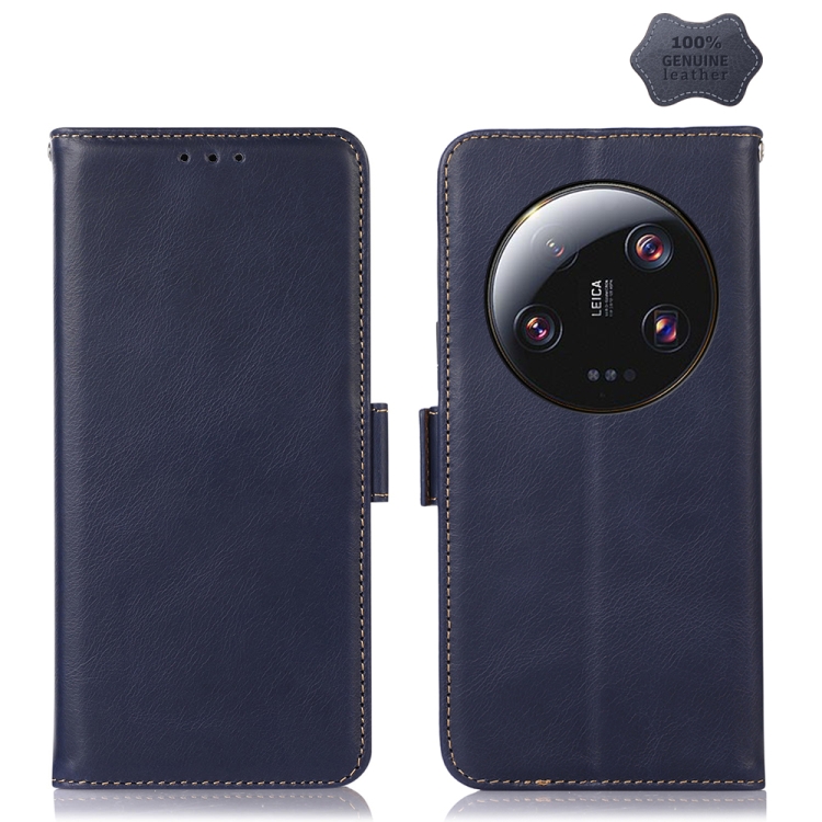 

For Xiaomi 13 Ultra Crazy Horse Top Layer Cowhide Leather Phone Case(Blue)