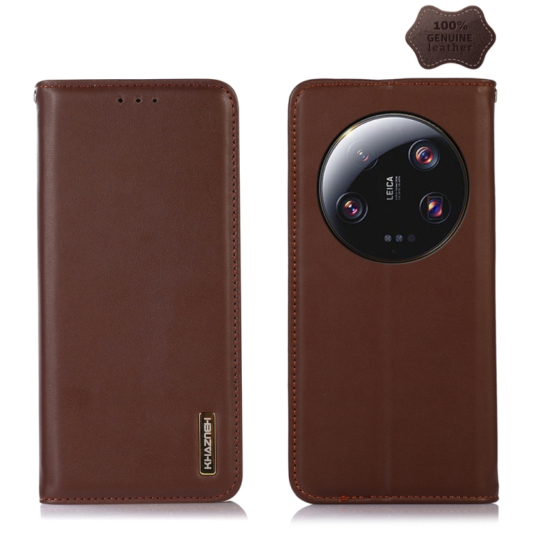 

For Xiaomi 13 Ultra KHAZNEH Nappa Top Layer Cowhide Leather Phone Case(Brown)