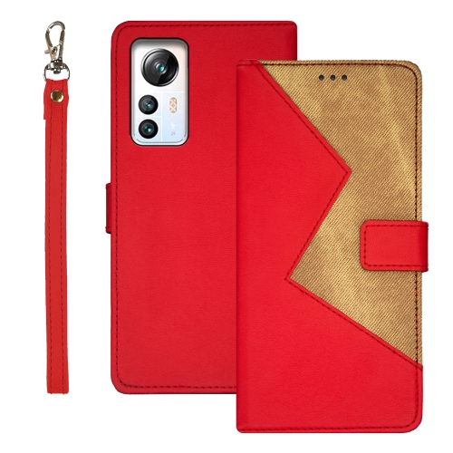 

For Blackview A85 idewei Two-color Splicing Leather Phone Case(Red)