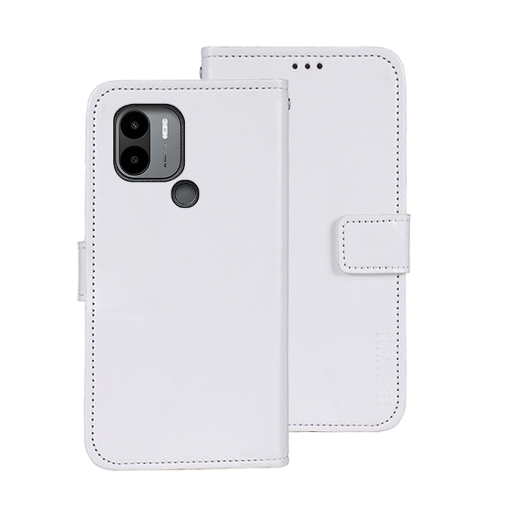 

For Xiaomi Poco C51 idewei Crazy Horse Texture Leather Phone Case with Holder(White)