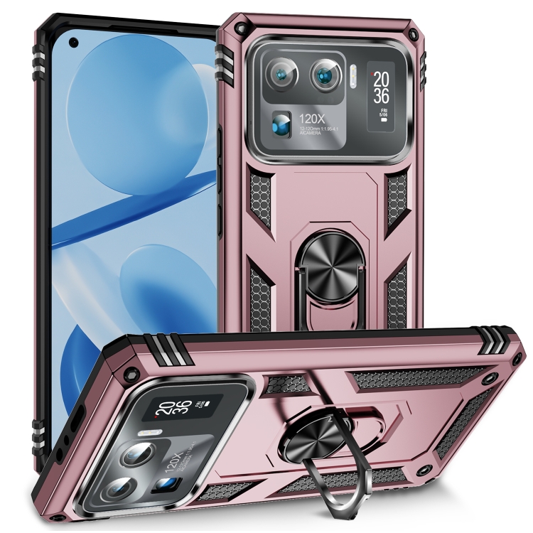 

For Xiaomi Mi 11 Ultra Shockproof TPU + PC Phone Case with Holder(Rose Gold)