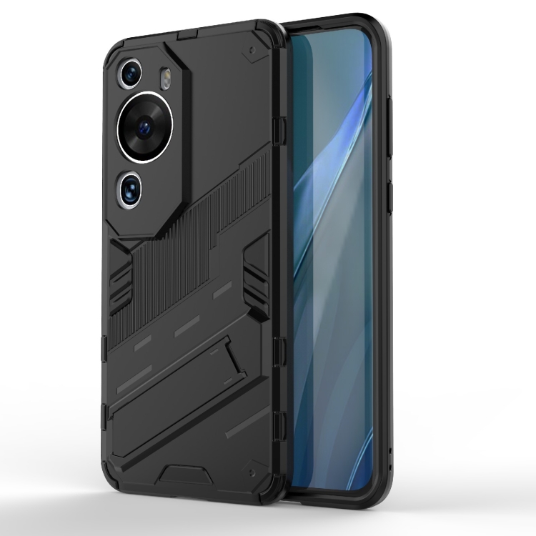 

For Huawei P60 Art Punk Armor 2 in 1 PC + TPU Shockproof Phone Case with Invisible Holder(Black)