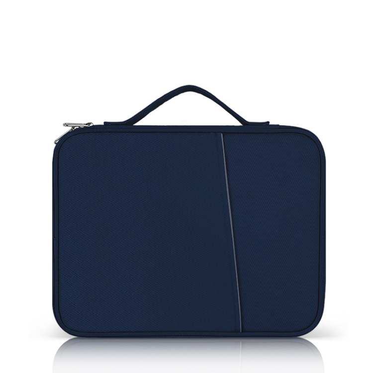 

For 12.9-13 inch Laptop Portable Cloth Texture Leather Bag(Blue)