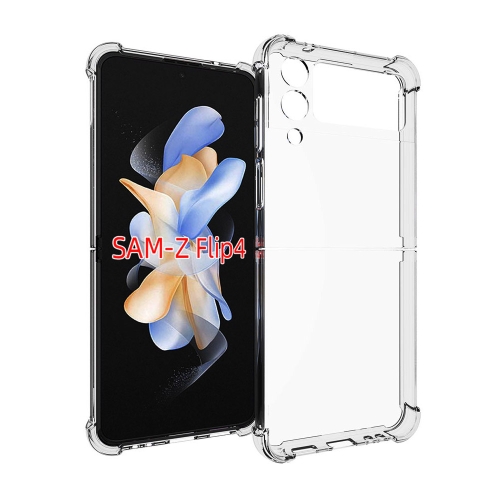 

For Samsung Galaxy Z Flip4 Shockproof Non-slip Thickening TPU Phone Case(Transparent)