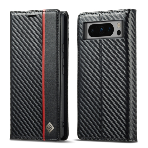 

For Google Pixel 8 Pro LC.IMEEKE Carbon Fiber Leather Phone Case(Vertical Black)