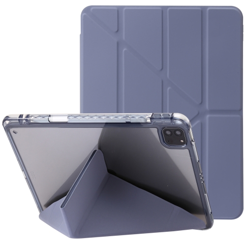 

For iPad Pro 12.9 2022 / 2021 / 2020 Clear Acrylic Deformation Leather Tablet Case(Lavender Purple)