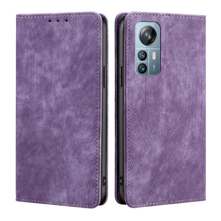 

For Blackview A85 RFID Anti-theft Brush Magnetic Leather Phone Case(Purple)