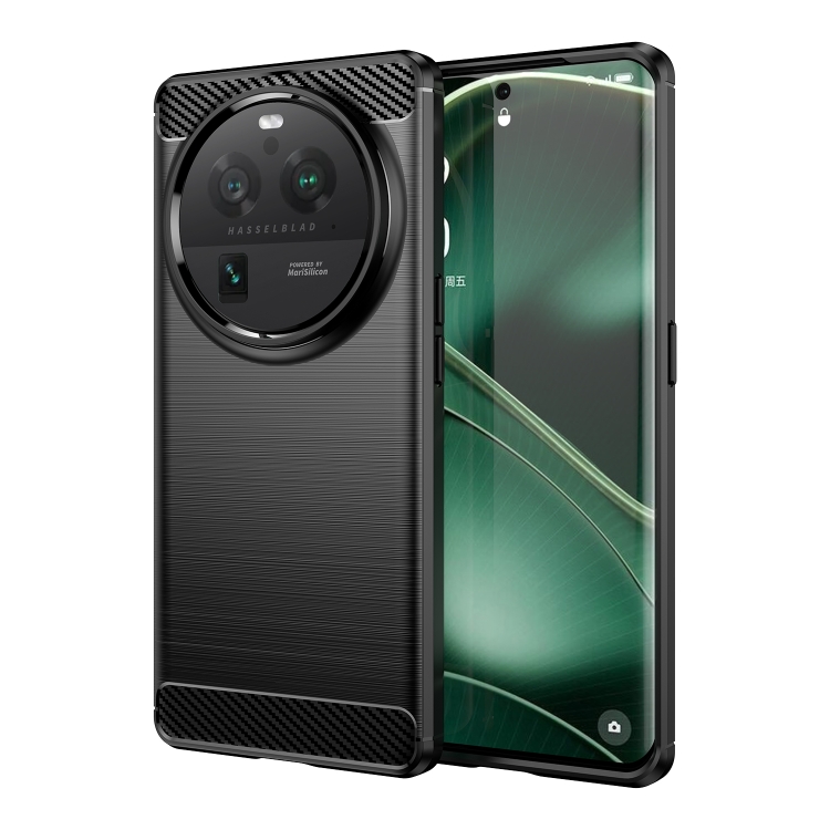 

For OPPO Find X6 Pro 5G Carbon Fiber Brushed Texture TPU Case(Black)