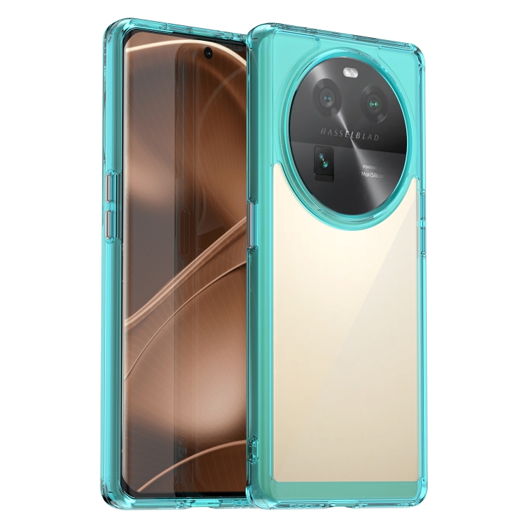 

For OPPO Find X6 5G Colorful Series Acrylic + TPU Phone Case(Transparent Blue)