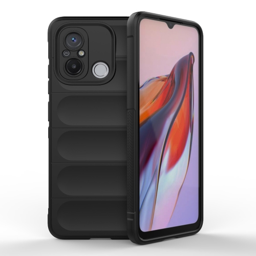 

For Xiaomi Redmi 12C Magic Shield TPU + Flannel Phone Case(Black)