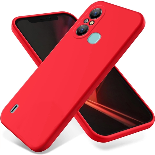 Para OPPO A58 4G Funda para teléfono a prueba de golpes de silicona líquida  de color puro (rojo)