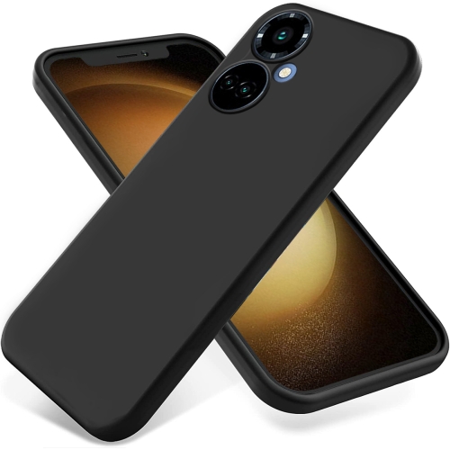

For Tecno Camon 19 / 19 Pro Pure Color Liquid Silicone Shockproof Phone Case(Black)