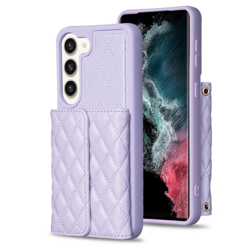 

For Samsung Galaxy S23+ 5G Horizontal Wallet Rhombic Leather Phone Case(Purple)