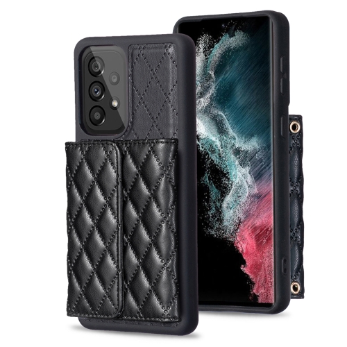 

For Samsung Galaxy A53 5G Horizontal Wallet Rhombic Leather Phone Case(Black)