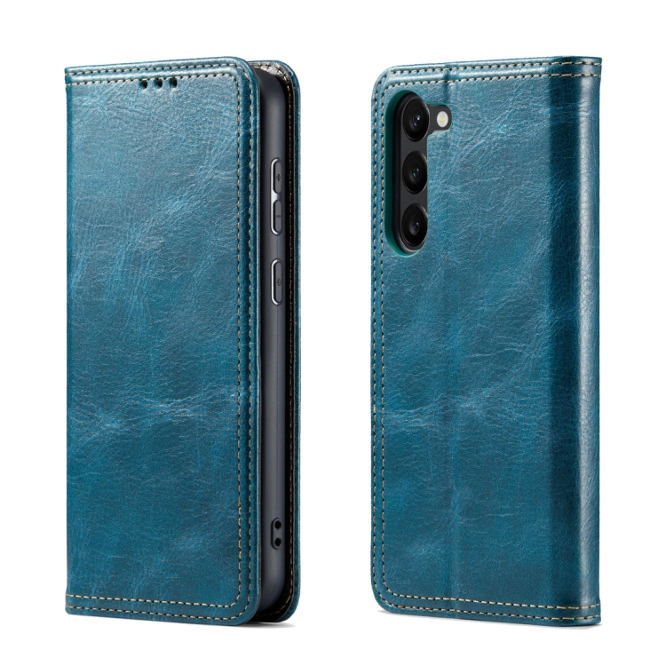 

For Samsung Galaxy S23 5G FIERRE SHANN Vintage Bark Texture Wallet Leather Phone Case(Green)
