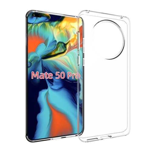 

For Huawei Mate 50 Pro Waterproof Texture TPU Phone Case(Transparent)