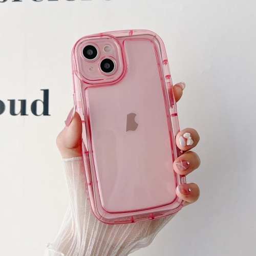 

For iPhone 14 Pro Fat Man Airbag Clear TPU Phone Case(Pink)