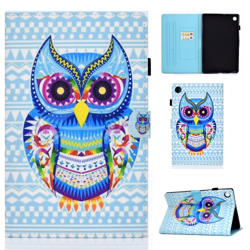 

For Lenovo Tab M10 Plus TB-X606 Colored Drawing Stitching Horizontal Flip Leather Case, with Holder & Card Slots & Sleep / Wake-up Function(Colored Owl)