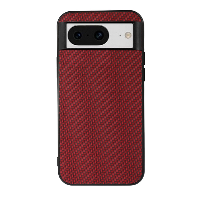 

For Google Pixel 8 Carbon Fiber Texture PU Phone Case(Red)
