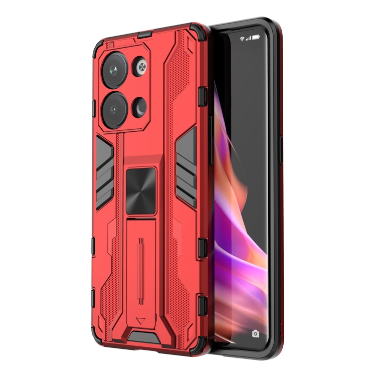 

For OPPO Reno9 / Reno9 Pro 5G Supersonic Holder PC Soft TPU Phone Case(Red)