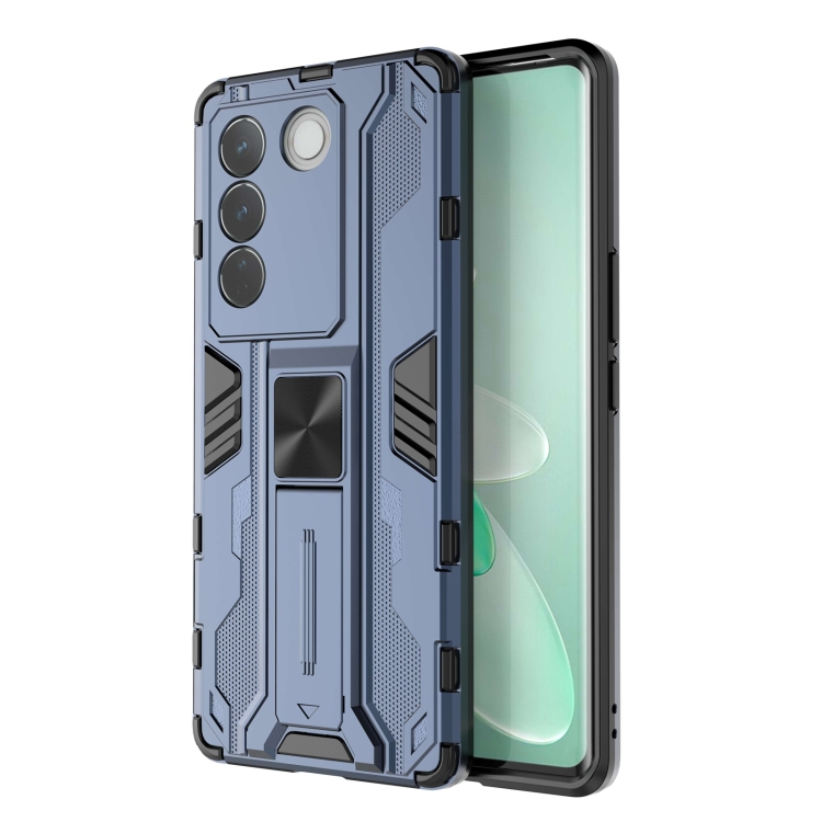 

For vivo S16 / S16 Pro Supersonic Holder PC Soft TPU Phone Case(Blue)