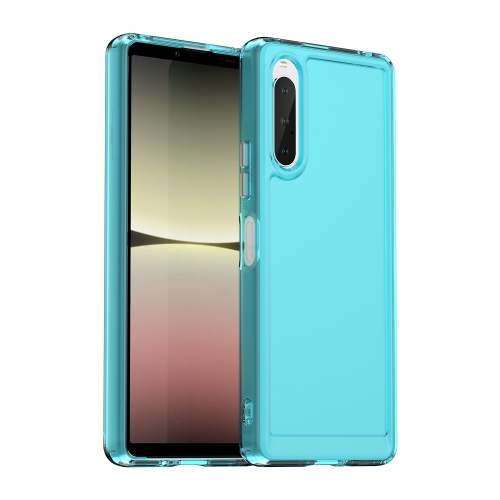 

For Sony Xperia 10 V Candy Series TPU Phone Case(Transparent Blue)