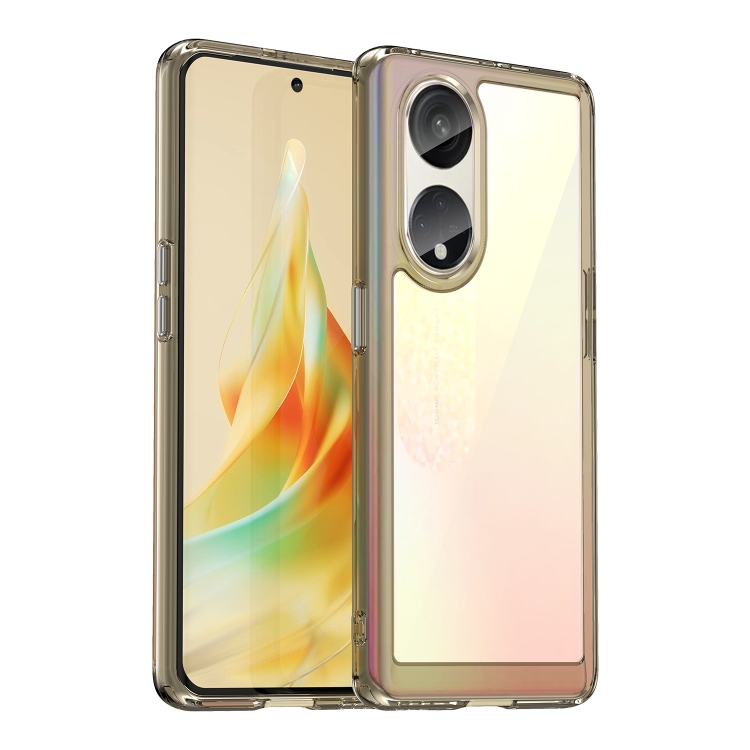 

For OPPO Reno8 T 5G Colorful Series Acrylic + TPU Phone Case(Transparent Grey)