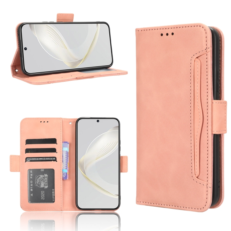 

For Huawei nova 11 Pro Skin Feel Calf Texture Card Slots Leather Phone Case(Pink)