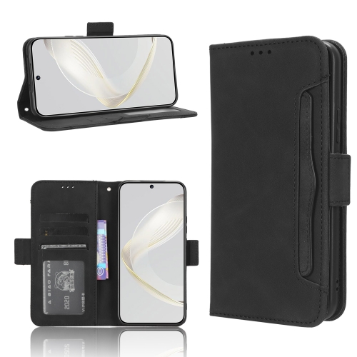 

For Huawei nova 11 Skin Feel Calf Texture Card Slots Leather Phone Case(Black)