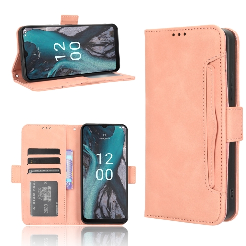 

For Nokia C22 Skin Feel Calf Texture Card Slots Leather Phone Case(Pink)