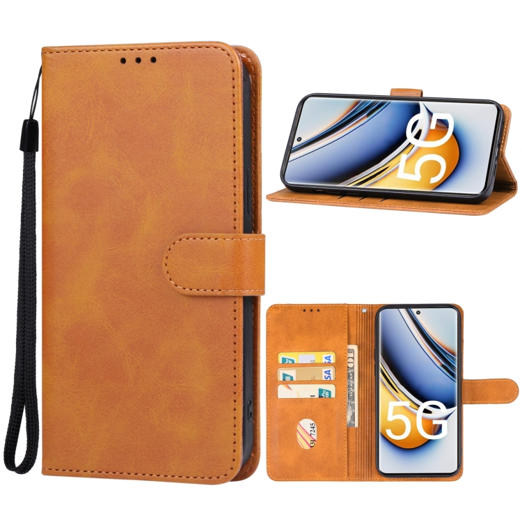

For Realme 11 Pro+ Leather Phone Case(Brown)