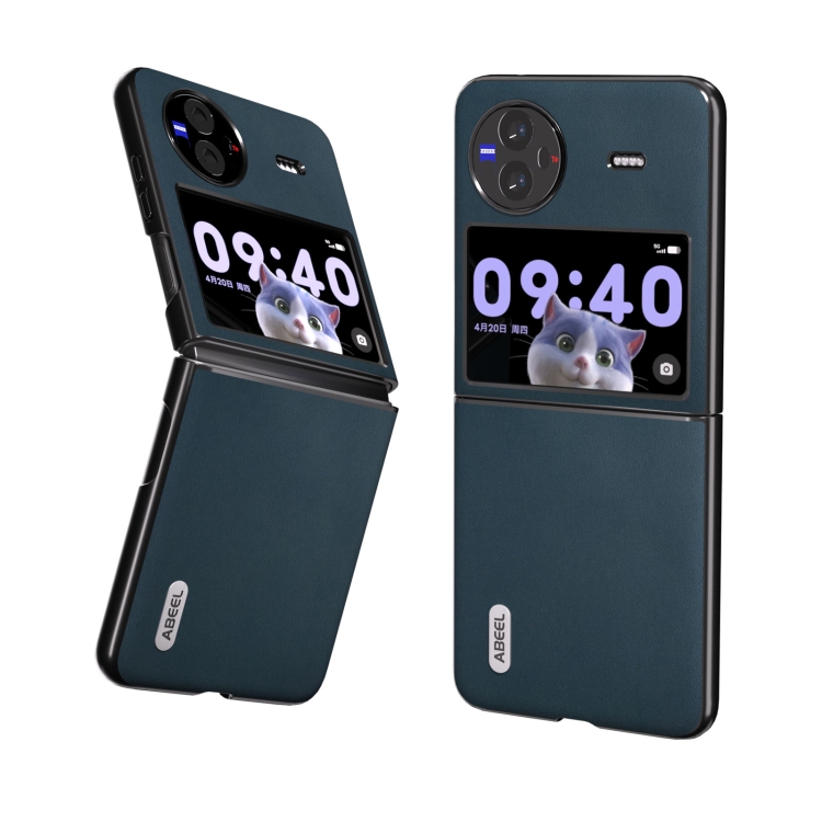 

For vivo X Flip Genuine Leather Xiaoya Series Phone Case(Dark Green)