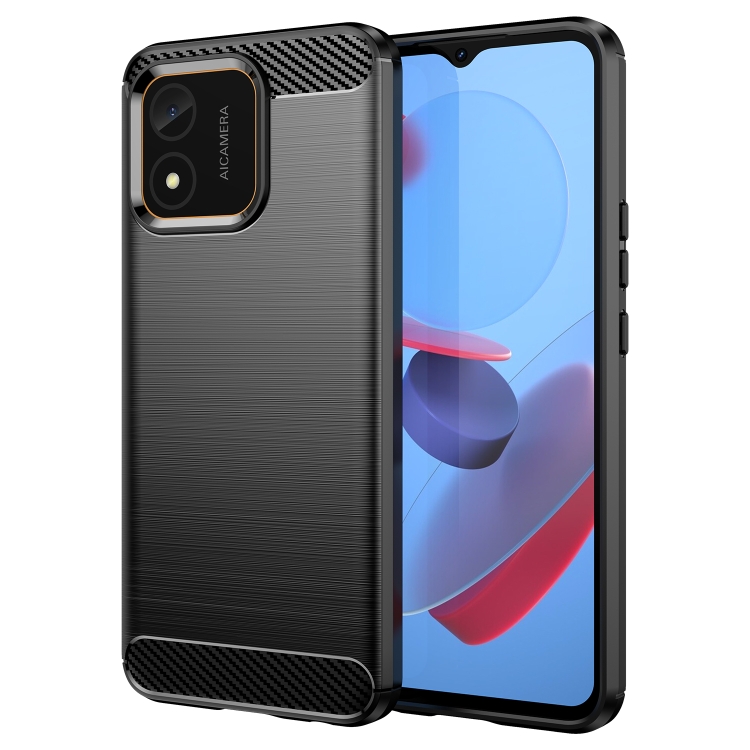 

For Honor X5 4G Carbon Fiber Brushed Texture TPU Phone Case(Black)