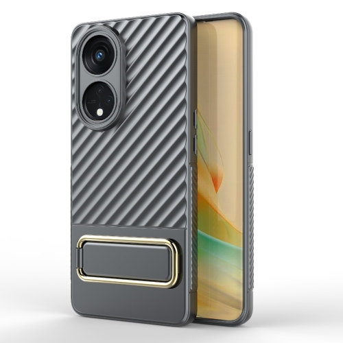 

For OPPO Reno8 T 5G Wavy Textured Phone Case (Grey)