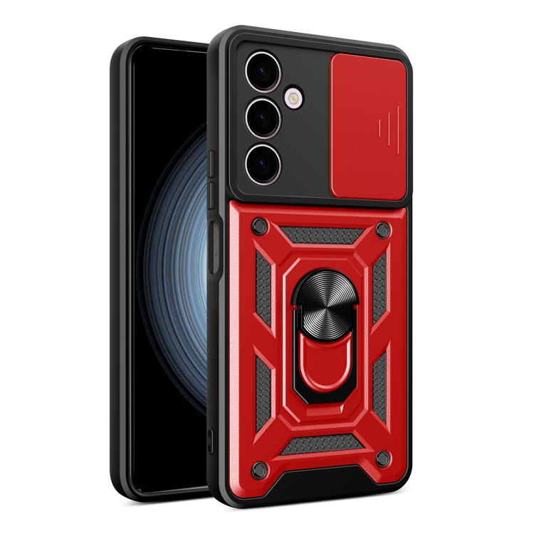 

For Samsung Galaxy A24 4G Sliding Camera Cover Design TPU+PC Phone Case(Red)