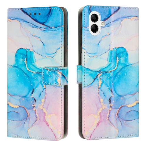 

For Samsung Galaxy M14 5G / F14 5G Painted Marble Pattern Leather Phone Case(Pink Green)