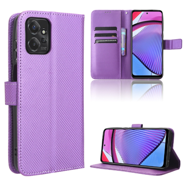

For Motorola Moto G Power 2023 Diamond Texture Leather Phone Case(Purple)