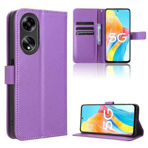 

For OPPO A1 5G Diamond Texture Leather Phone Case(Purple)