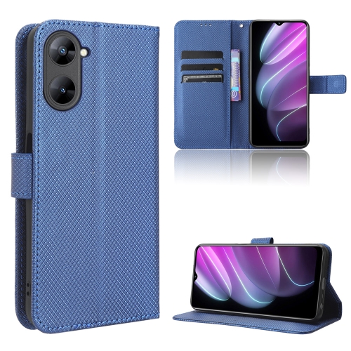 

For Realme V30 / V30t 5G Diamond Texture Leather Phone Case(Blue)