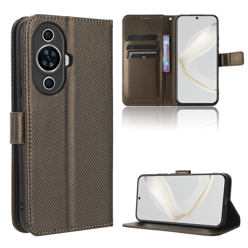 

For Huawei nova 11 Pro Diamond Texture Leather Phone Case(Brown)