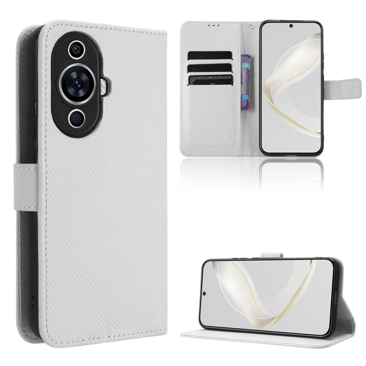 

For Huawei nova 11 Diamond Texture Leather Phone Case(White)