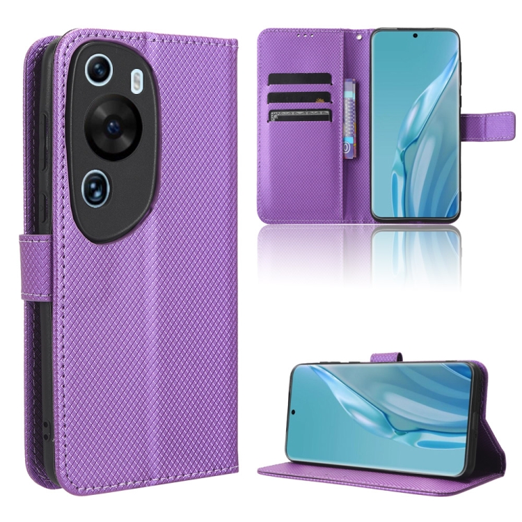 

For Huawei P60 Art Diamond Texture Leather Phone Case(Purple)