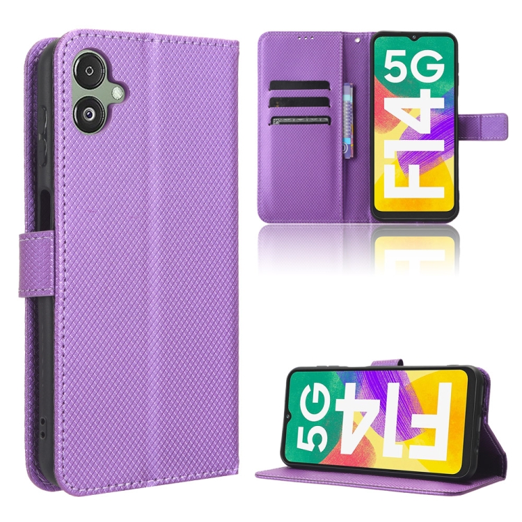 

For Samsung Galaxy F14 Global Diamond Texture Leather Phone Case(Purple)